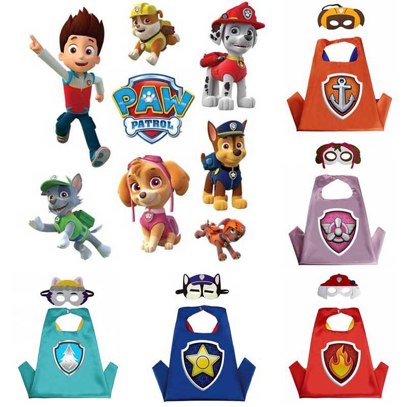 Vibrant Paw Patrol Cartoon Costume Cape And Mask Set For Kids Parties And Play