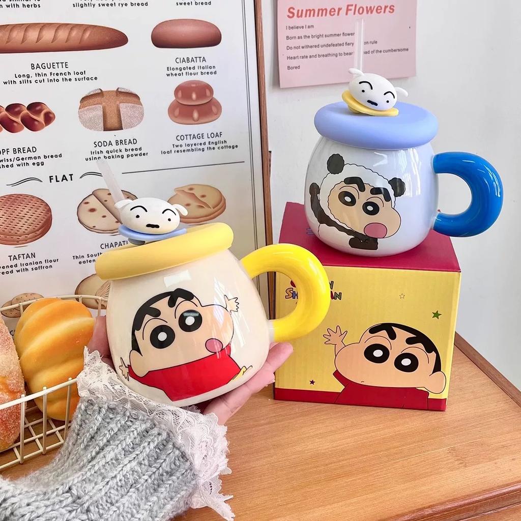 Crayon Xiaoxin Mug Birthday Gift Girls Practical Ceramic Cup With Lid Breakfast Milk Couple Cup Souvenir