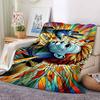 1Pc Colorful Abstract Fusion Flannel Blanket, Soft And Comfortable, Casual Warm, Camping Travel, Christmas, Halloween Xmas Gift S1776