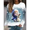 Western Cross-Border Christmas Element Printed Round Neck Long Sleeve Pullover Loose Fashion Sweatshirt