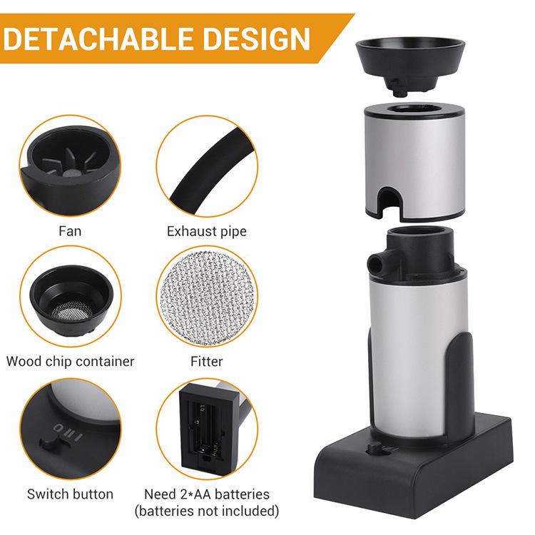 Adjustable Handheld Smoker Gun for Cocktails, Steak, and More - Portable Wood Chip Smoking Machine