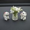 Car Interior Cute Rabbit Vase Ornament - Healing Center Console Doll