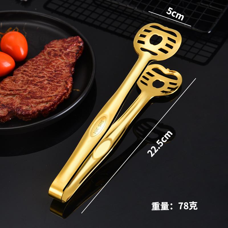 

Утолщенная нержавеющая сталь 304 Удлиненный пищевой зажим Отель Буфет Хлеб Десерт Зажим для стейка Зажим для мяса для барбекю Моделирование Милый