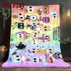 Fun Colorful Cartoon Print 2D Flat Pattern Flannel Blanket High Quality All Seasons Warmth and Comfort Perfect for Christmas Gifts.
