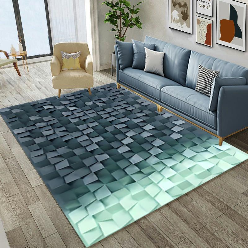Europa Moderner Stil Gitterteppich Wohnzimmer Sofa Schlafzimmer Nachttisch Arbeitszimmer Eingangstür Teppich Rutschfest Mode Kunst Heimdekorationsmatte