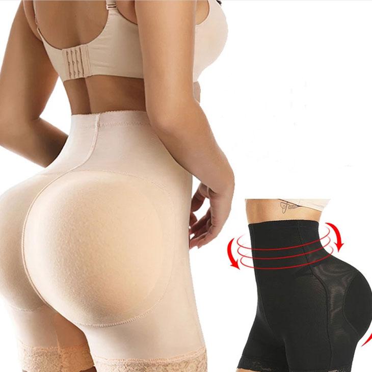 Padded Panty High Waist Slim Belly Tight Pants With Lace Pad Sponge Buttocks Plump Buttocks Fade Buttocks Tummy Pants