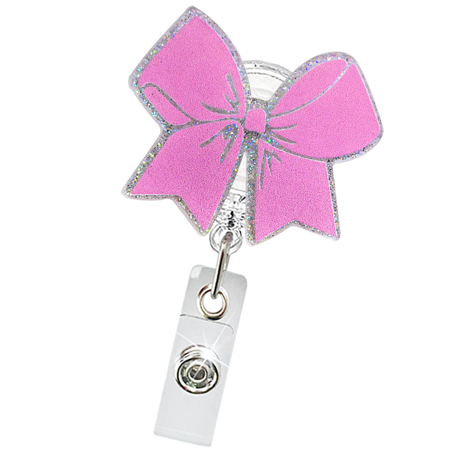 

Держатель для значков из акрила с бантом и поворотным зажимом-крокодилом, выдвижная катушка для значков для медсестер, врачей, студентов, учителей 2