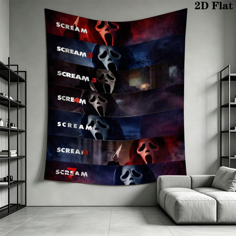 Scream Wall Tapestry Aesthetic Wall Hanging Printed Fabric Blanket Decorative Tapestries for Bedroom Living Room Home Decor