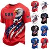 Men's Casual V Neck Breathable Short Sleeve Shirt Soccer Graphic Print Lightweight Comfortable Fit USA Theme