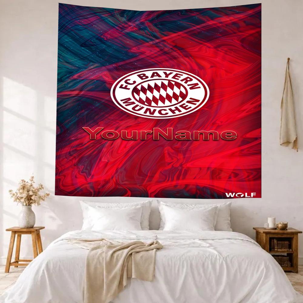 Bayern Munich Custom Your Name Wall Decor Tapestry Art For Pet Memorial Birthdaywedding Party Backdrop Family Gift