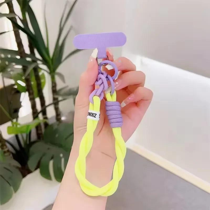 Cute Mobile Phone Lanyard Hanging Decoration Can Be Carried Twist Rope Anti-loss Pendant Fashion Strong Wrist Short Straps Band