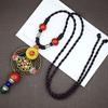 Collana in ceramica intrecciata in stile nazionale retrò, collana da donna, accessori per abbigliamento