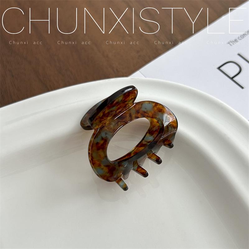 Elegante koreanische Essigsäure Hochsteckfrisur mit kleiner Klauen-Haarspange für Damen