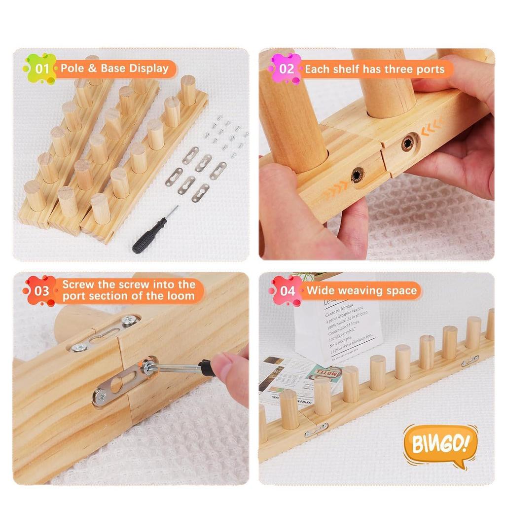 Solid Wood Blanket Weaving Machine - Assembled Yarn & Scarf Knitting Tool