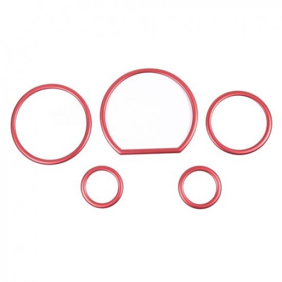 For Toyota Tundra 2007-2013 Red Alloy Dash Speedometer Odometer Ring Trim 5pcs