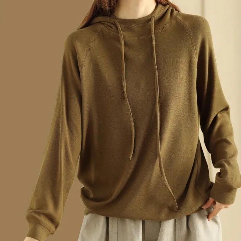 Sweatshirt for Women Cotton Oversize Hooded Thickened Loose Casual Pullover Long Sleeve Top Sweatshirt
