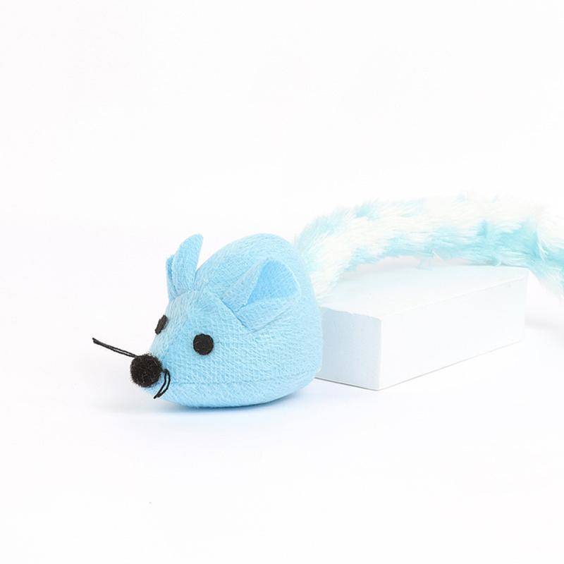 Souris en peluche à longue queue, Cataire intégré, Colorée, Auto-satisfaite, Drôle, Chat, Jouets à mâcher interactifs pour chat