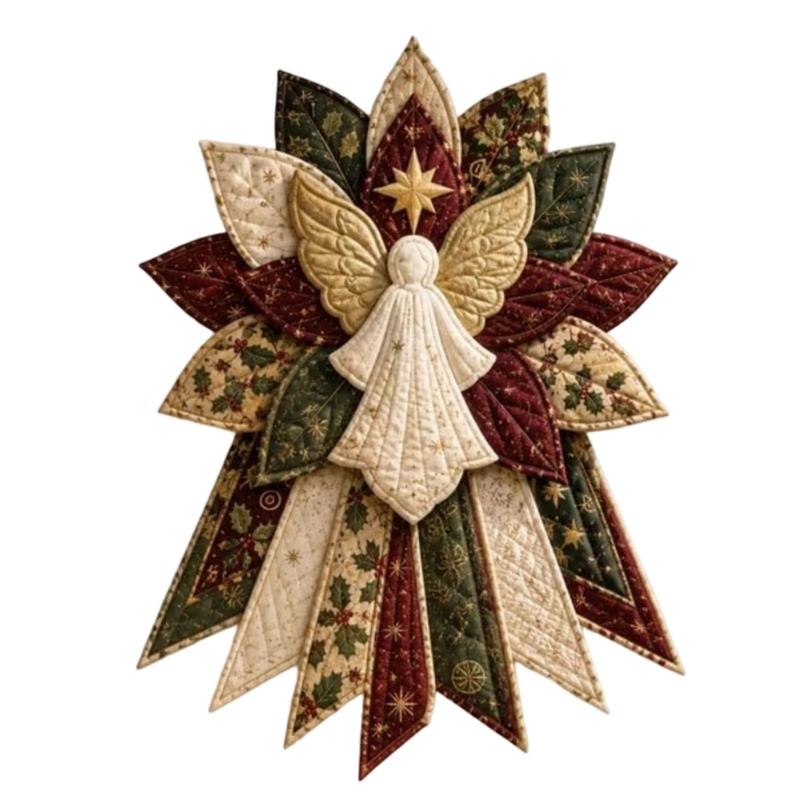 DIY Stoff-Weihnachtskranz Bastelset zum Handnähen einer strahlenden Patchwork-Dekoration für die Innen-Feiertagsdekoration