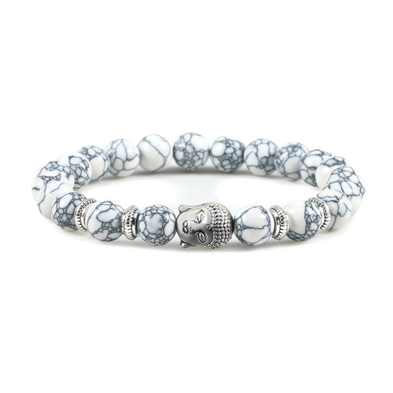 Trendy Tiger Eye & Volcanic Stone Beaded Bracelet with Buddha Head - Multiple Styles for Women