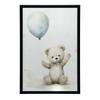 Teddybär mit blauem Ballon Teddybär mit blauem Ballon, 30X40 Cm, Rahmen Holz Helle Eiche, Papier Matt 230 Gsm