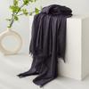 Spring & Summer Lightweight Sunscreen Shawl: Imitation Cotton-Linen, High-End Silk Gauze Scarf, Solid Color for Women