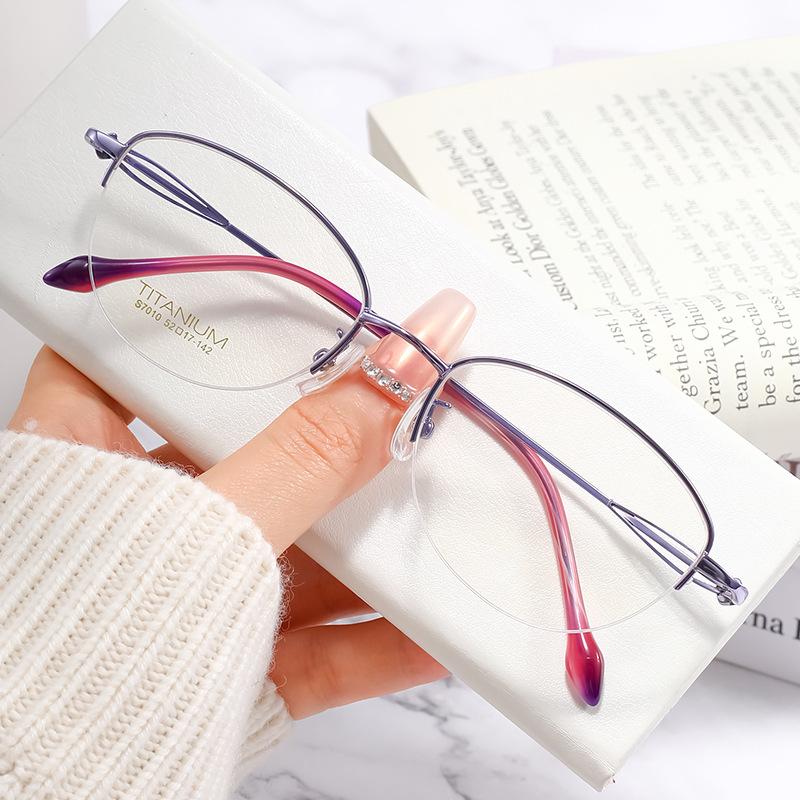 

VICKY Ретро Сверхлегкие Женские Очки из Чистого Титана Новые Простые Очки с Защитой от Синего Света с Возможностью Индивидуальной Настройки Рецепта S7010T 0