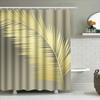 Modern Stylish Golden Palm Leaf Shower Curtain Perfect For Luxury Bathroom Decor