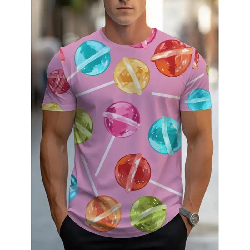 Sweet Ice Cream Colorful Print Graphic T-shirt Kid Casual Cute Candy Design Short Sleeve T Shirts Street Harajuku Trend New Tee