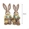 1 Pair Artificial Woven Figures Animal Model Sculpture Standing Statue Doll for Office Easter
