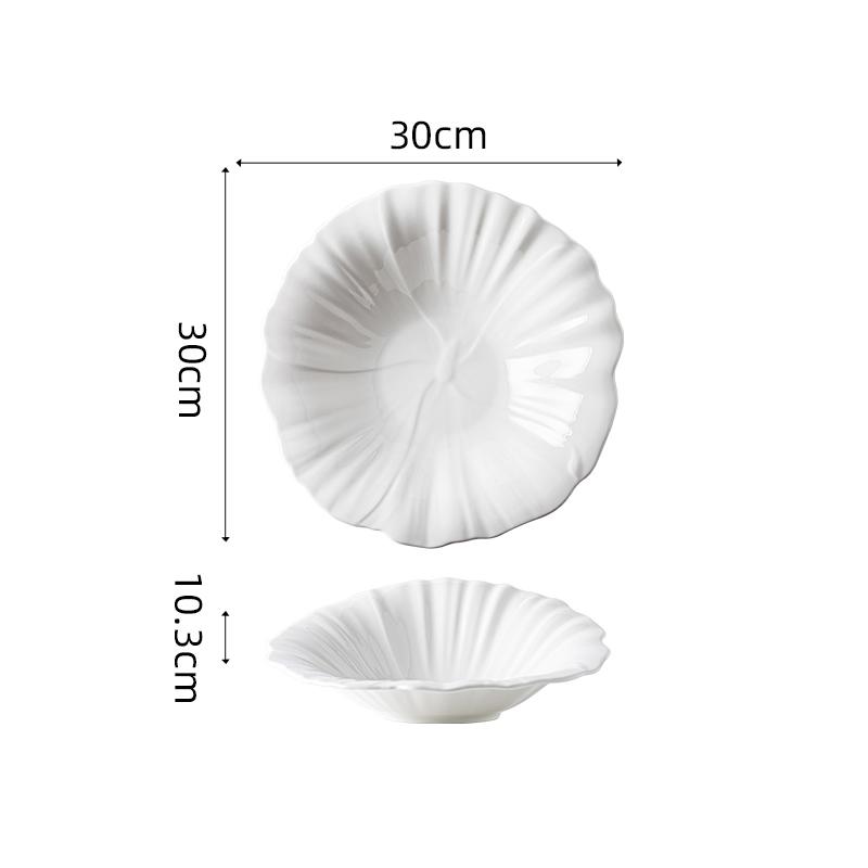 

Чисто-белая миска в форме цветка со скошенным краем Керамическая салатница Миска для густого супа Овощные миски Миски для лапши Специальная столовая посуда