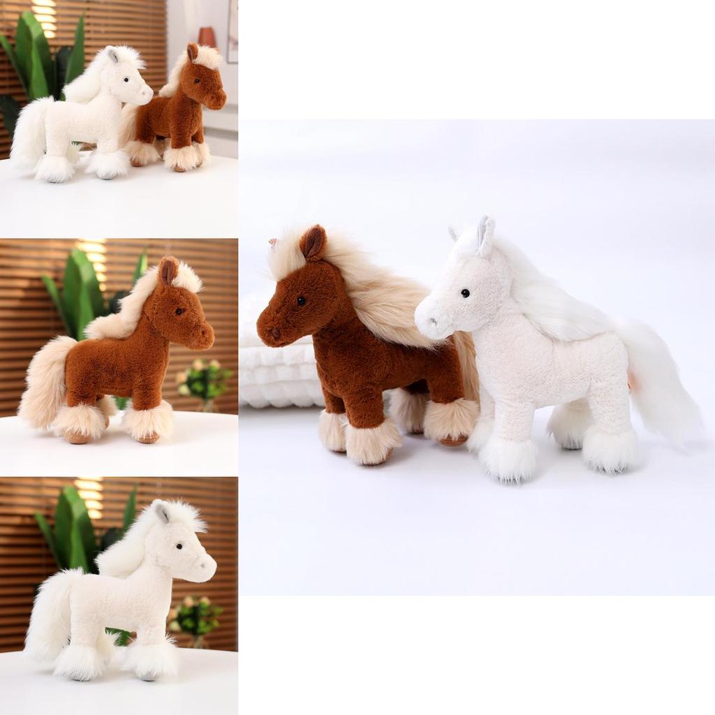 Adorable Plush Pony Doll With Realistic Design Soft Pp Cotton Stuffed Animal Toy For Kids