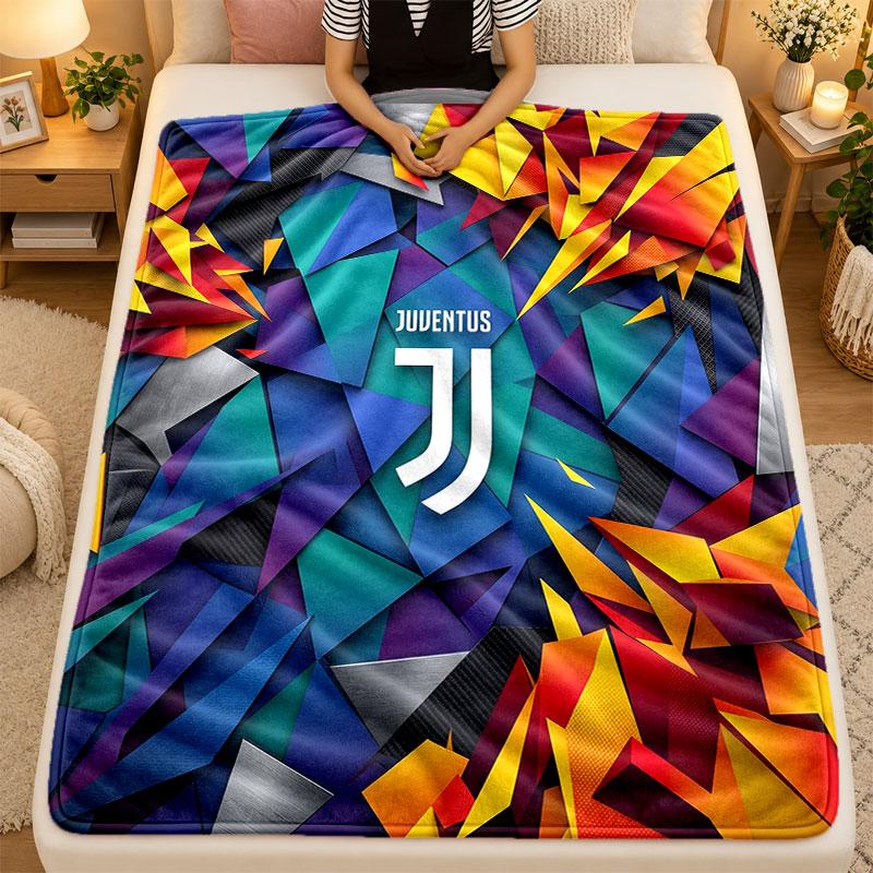 Flannel BlanketJuventus FC Warm Soft Throw Blanket for Indoor Sofa Bed Living Room Use