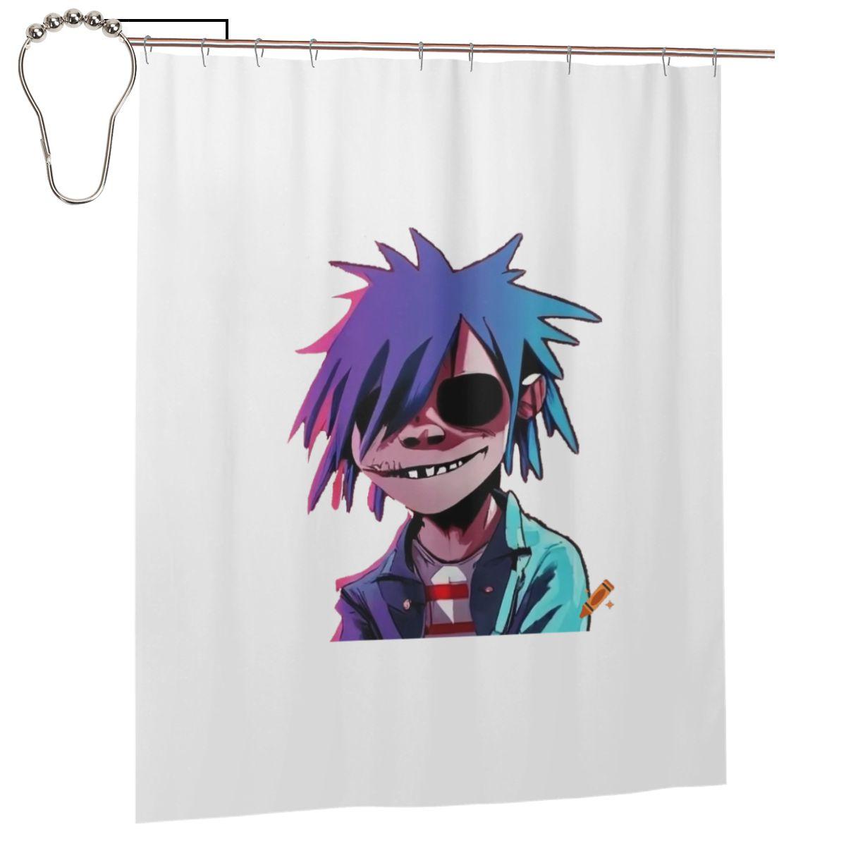 

Gorillaz Symbol Shower Curtain Bathroom Polyester Waterproof Bath Curtains With Hooks W60H190(CM)-1 Pcs