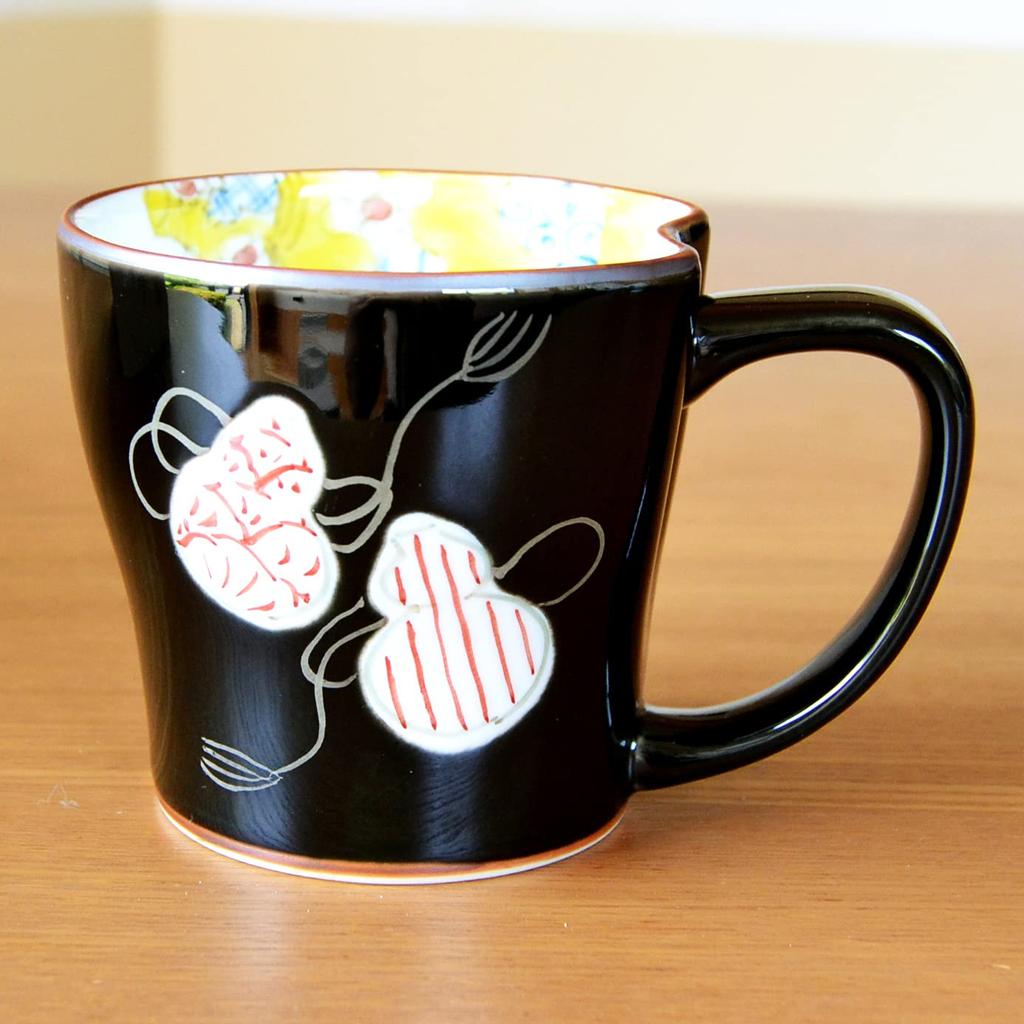 Umbrella Life Celebration Lucky Gift for Good Arita Ware Six Gourd Comes with Kasaju Noshi and Message Comes In a Wooden Box Present, Health, Mug,