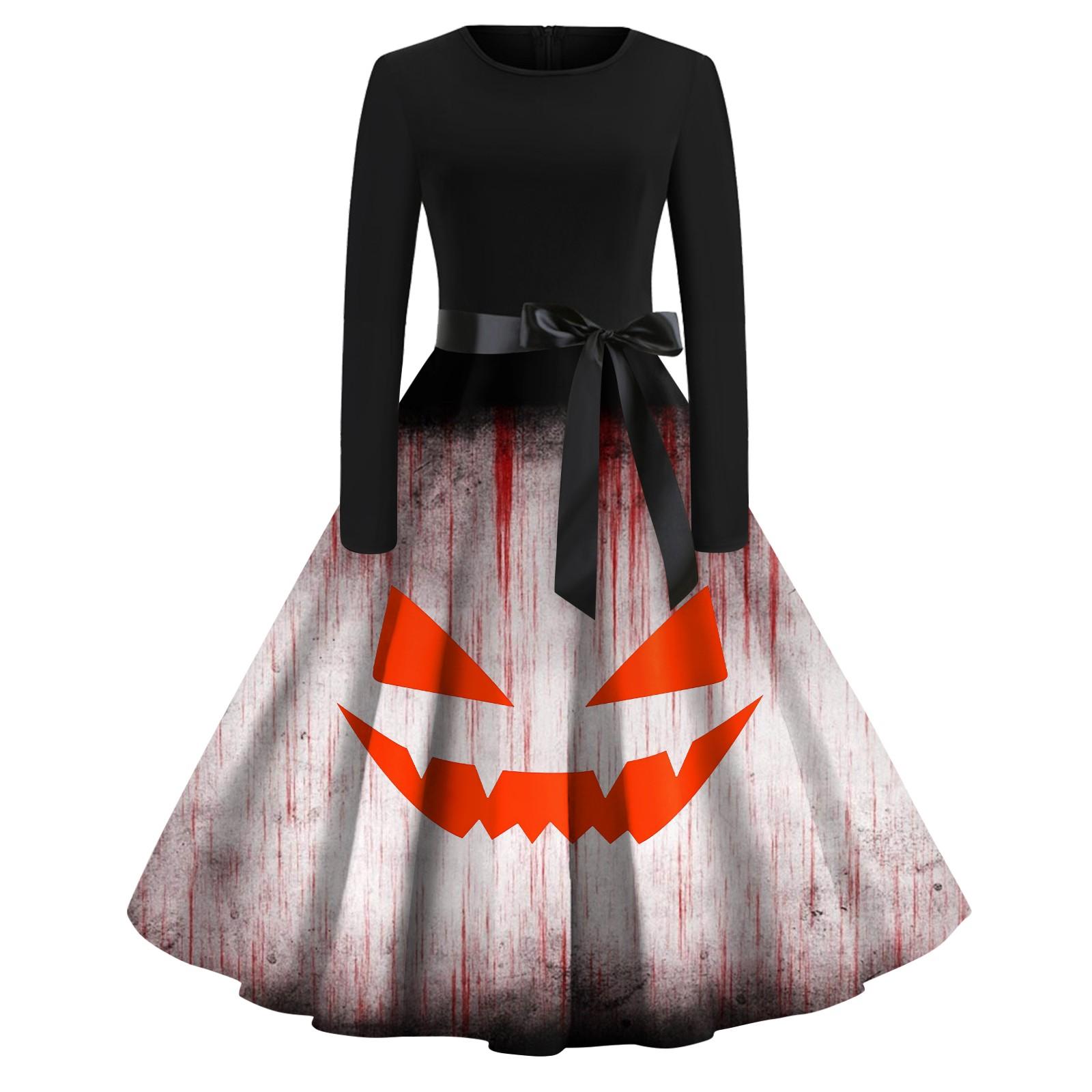 

Женское повседневное и модное винтажное платье с круглым вырезом и принтом M