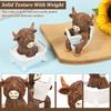 2 Pcs Scottish Highland Cow Resin Figurines Funny Bathing & Reading Highland Cow Statue for Office Bathroom and Home Decoration