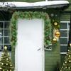 6FT Christmas Garland With Battery Powered LED String Light Merry Christmas Hanging Garland Artificial Garland Decorated with Pine Cones Berry Cluste