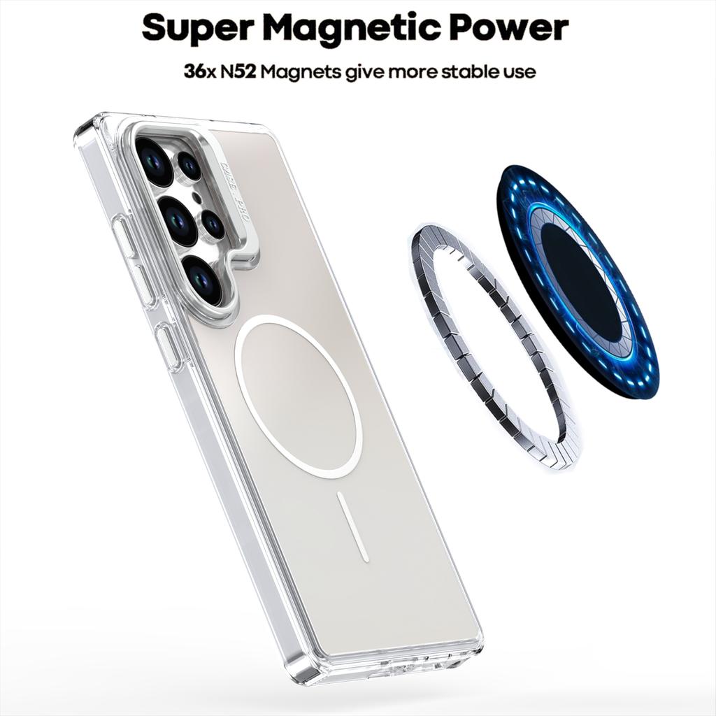 For Samsung Galaxy S24 Ultra Case Compatible with MagSafe TPU+Acrylic Gradient Phone Cover with Kickstand