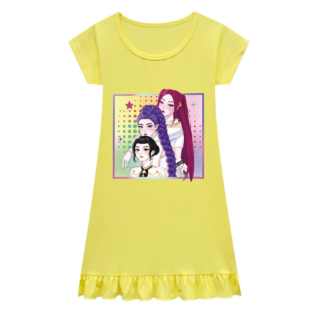 

Детское платье для девочек в стиле аниме, мультяшное, K-POP, с принтом Руми, Зои, Мира, с плиссировкой, с коротким рукавом, повседневное, с круглым вырезом 160cm