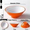 Two-Color Thickened Melamine Noodle Bowl - Large, Threaded Design for Restaurants, Perfect for Noodle Soup, Ramen, and Snail Rice Noodles