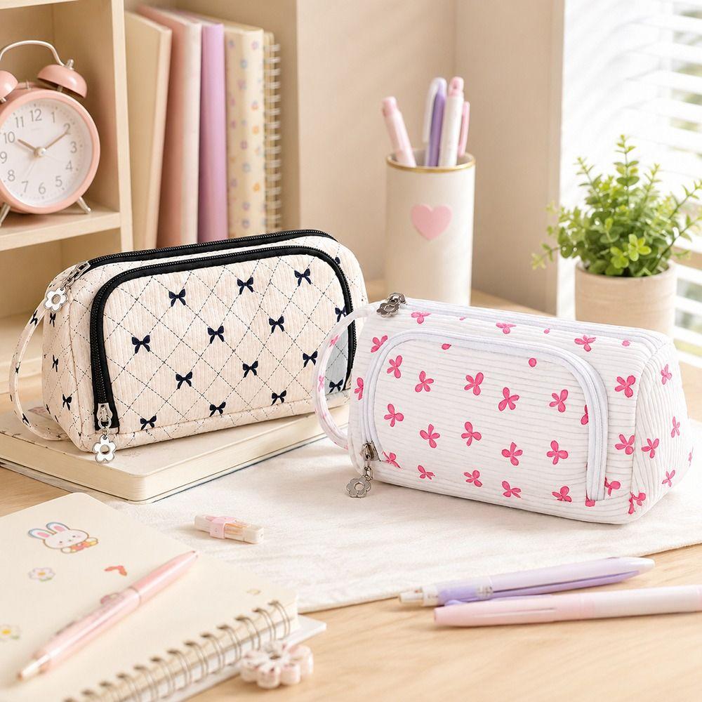 Big Capacity Canvas Pencil Pouch Multifunctional Stationery Box New Large Pencil Case