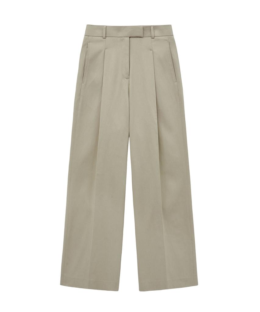 Siyajyu Sipt7169 Semi-Bootcut Soft Cotton Pants_Ash Beige