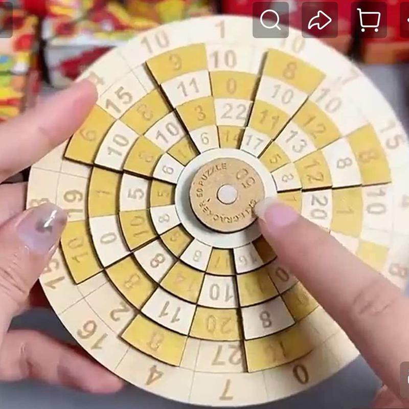 Creative Turntable Number Puzzles Wooden Brain Teasers For Kids Adults Difficult Math Games Iq Test Toys Educational Gifts