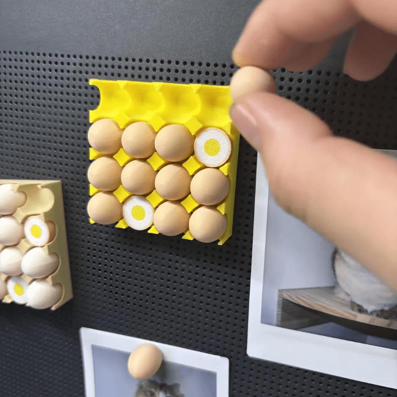 Cute Egg Tray Fridge Magnet Detachable Magnetic Eggs Hold Photos Memo Notes Creative Kitchen Decor Housewarming Gift