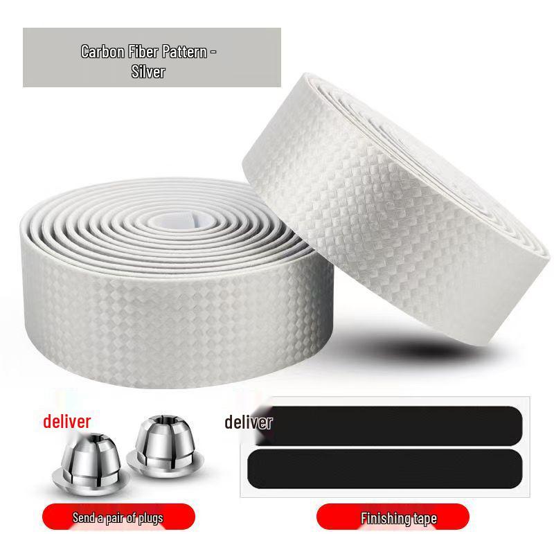 Colorful Non-slip Shock-absorbing Bicycle Handlebar Tape with Carbon Fiber Texture, Breathable Design, and Thick Padding for Road Bikes.