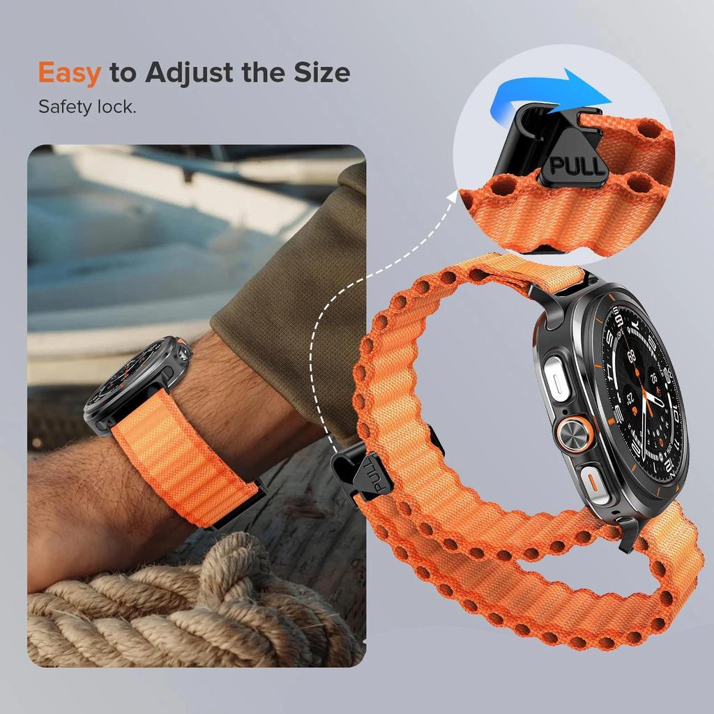 Sport Breathable Nylon Strap for Samusng Galaxy Watch Ultra 47mm New Adjustable Wristband for Galaxy Watch Ultra Watch Accessory