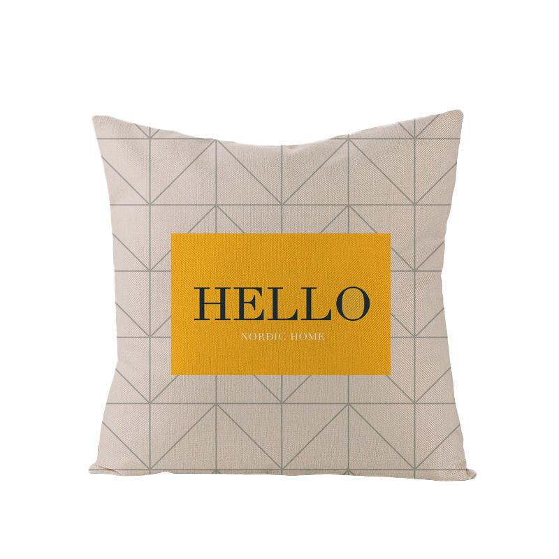 Modern Minimalist Style Linen Pillowcase Household Goods Soft-decorative Sofa Pillowcase Geometric Abstract Pillowcase