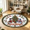 Floral Flowers (1138) Theme Circular Crystal Velvet Carpet Customized Name & Text Round Soft Floor Rug For Living Room Bedroom Decor