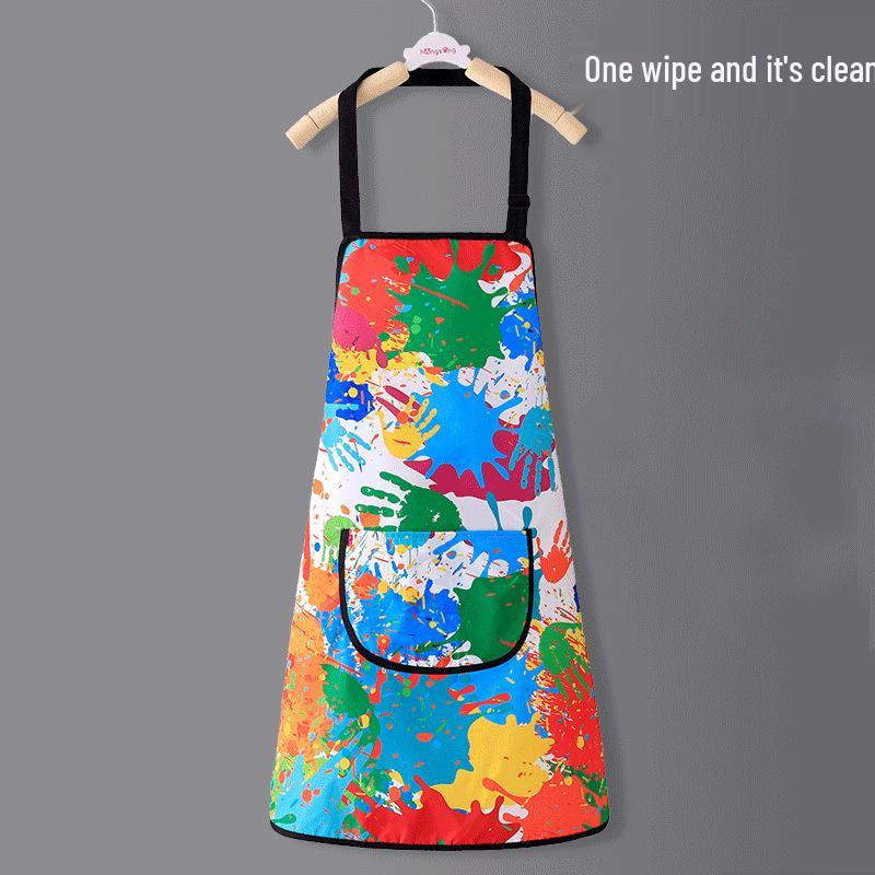 Waterproof Kids' Art Smock - Oil-Proof Bib for Eating & Painting, Reversible Kindergarten Apron