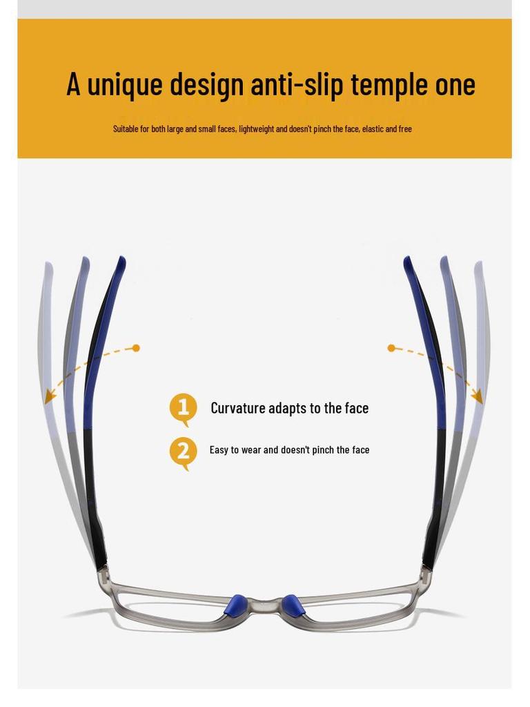 HD Multifocal Ultralight TR90 Reading Glasses: Anti-Slip, Anti-Blue Light, Sporty Design for Near & Far Vision